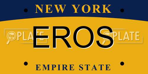 EROS New York License Plate