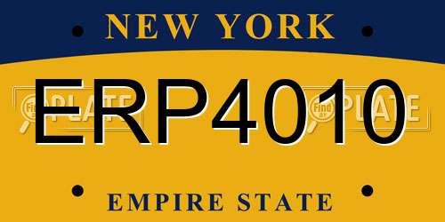 ERP4010 New York License Plate