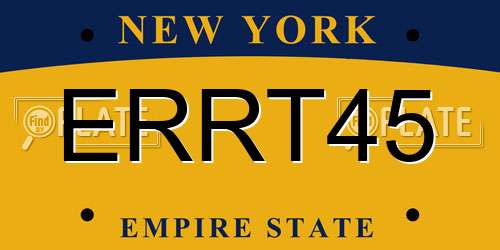 ERRT45 New York License Plate