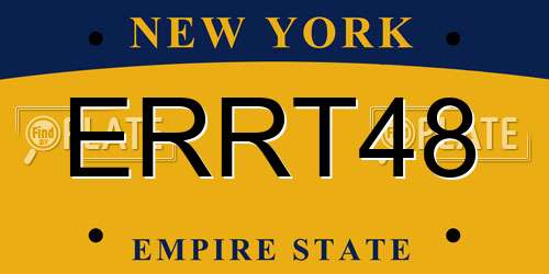 ERRT48 New York License Plate