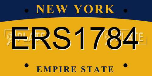 ERS1784 New York License Plate