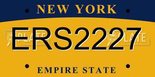 ERS2227 New York License Plate