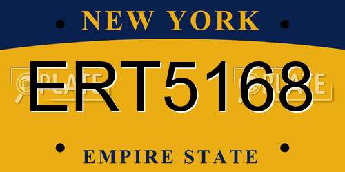 ERT5168 New York License Plate