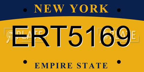 ERT5169 New York License Plate