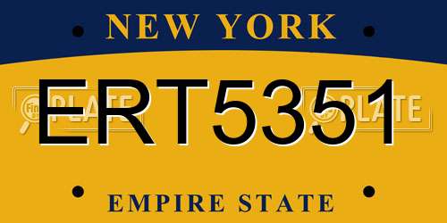 ERT5351 New York License Plate