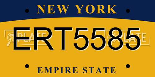 ERT5585 New York License Plate