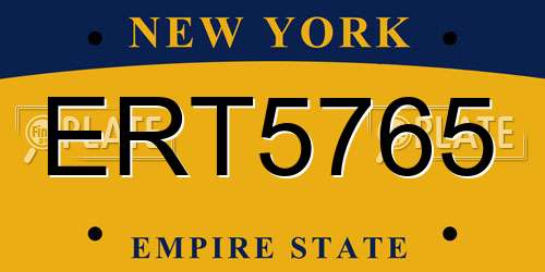 ERT5765 New York License Plate