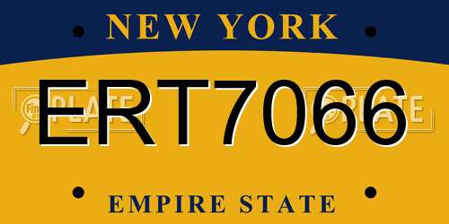 ERT7066 New York License Plate