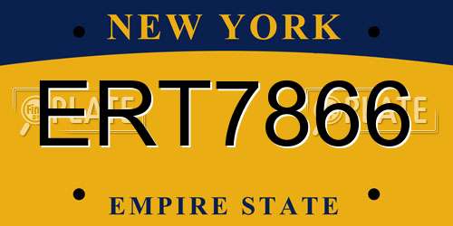 ERT7866 New York License Plate
