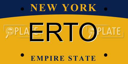 ERTO New York License Plate