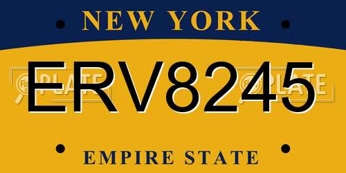 ERV8245 New York License Plate