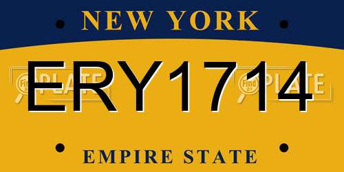 ERY1714 New York License Plate