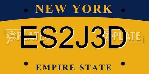 ES2J3D New York License Plate