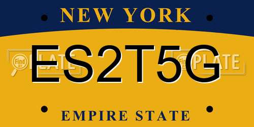 ES2T5G New York License Plate