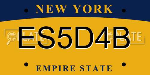 ES5D4B New York License Plate