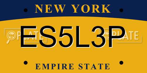 ES5L3P New York License Plate