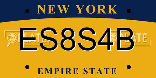 ES8S4B New York License Plate