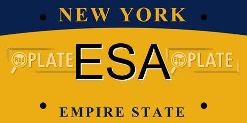 ESA New York License Plate