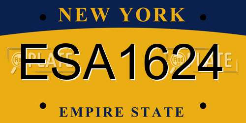 ESA1624 New York License Plate