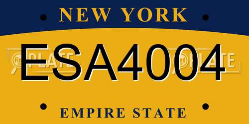 ESA4004 New York License Plate
