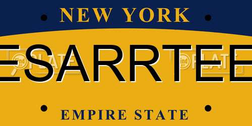 ESARRTEE New York License Plate