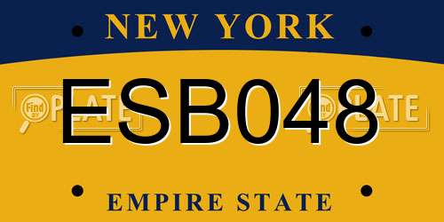 ESB048 New York License Plate