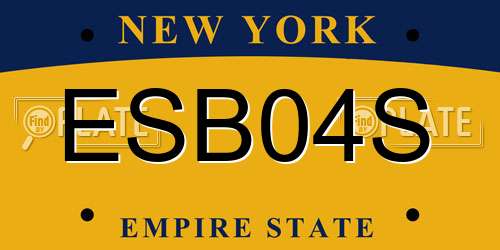 ESB04S New York License Plate