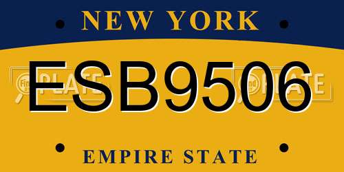 ESB9506 New York License Plate