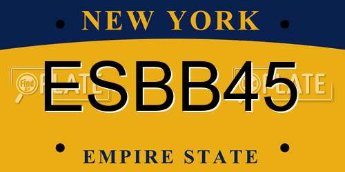 ESBB45 New York License Plate