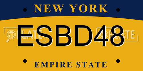 ESBD48 New York License Plate