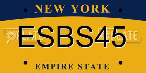ESBS45 New York License Plate