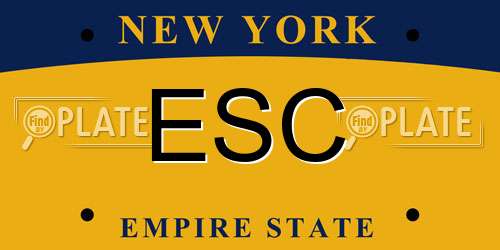ESC New York License Plate