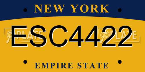 ESC4422 New York License Plate