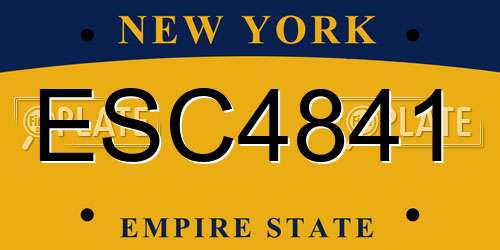 ESC4841 New York License Plate