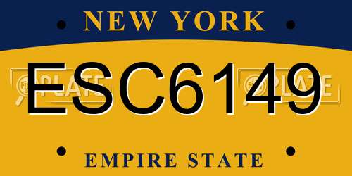 ESC6149 New York License Plate