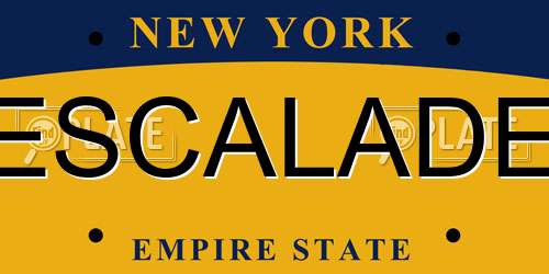 ESCALADE New York License Plate