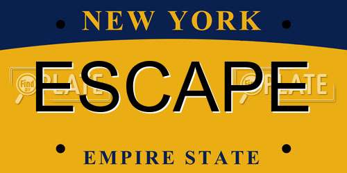 ESCAPE New York License Plate