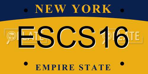 ESCS16 New York License Plate