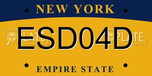 ESD04D New York License Plate