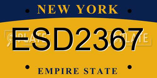 ESD2367 New York License Plate