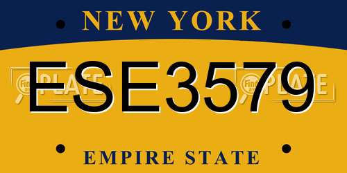ESE3579 New York License Plate