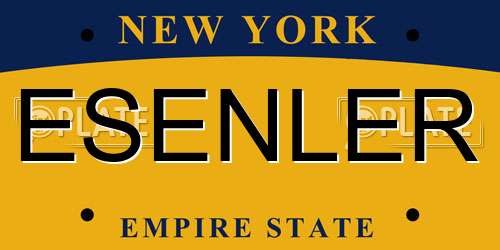 ESENLER New York License Plate