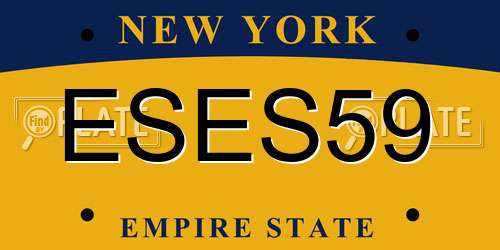 ESES59 New York License Plate