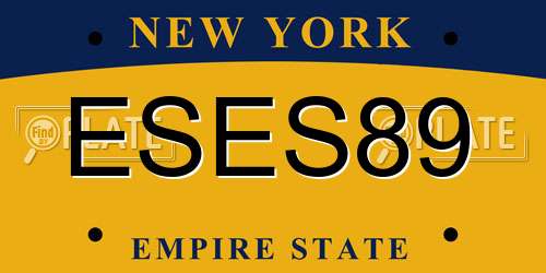 ESES89 New York License Plate