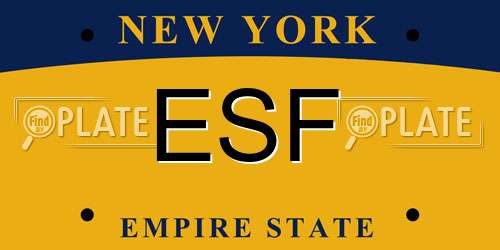ESF New York License Plate
