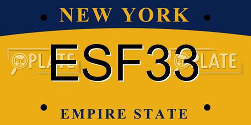 ESF33 New York License Plate