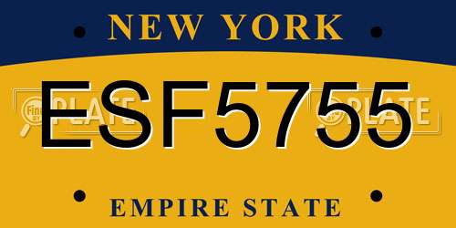 ESF5755 New York License Plate