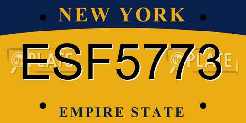 ESF5773 New York License Plate