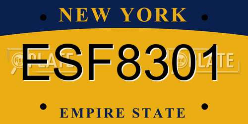 ESF8301 New York License Plate