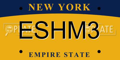 ESHM3 New York License Plate